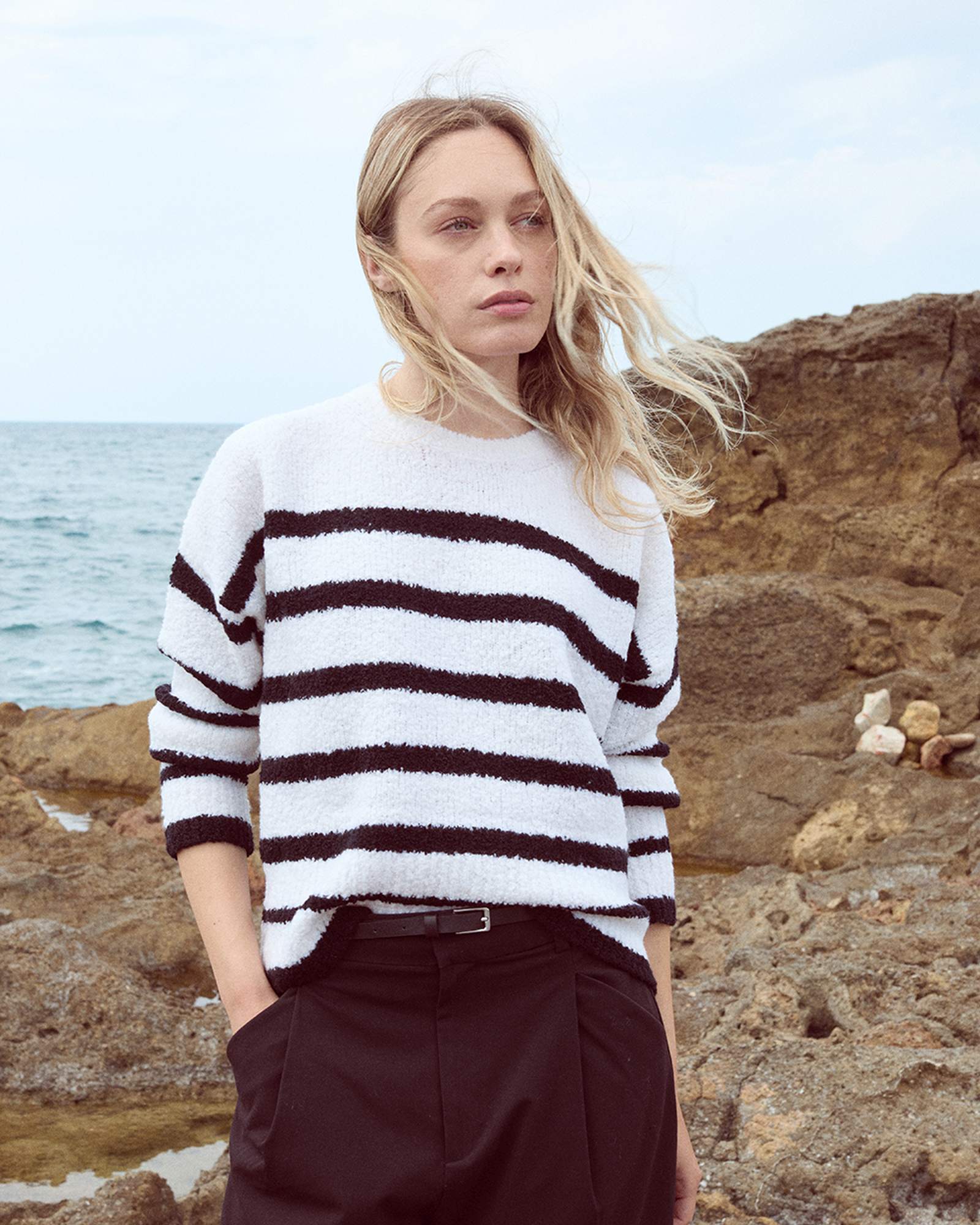BASE MILANO 売れ筋商品|||ベース ミラノ ニット&セーター アウター レディース Sweaters White CALLNE】Milano Rib Oversize Wool Blend Knit/ミラノリブ